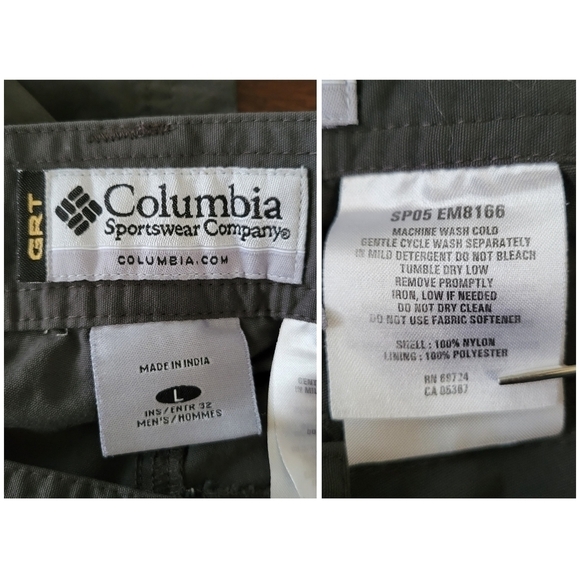 Columbia Omni-Dry GRT Convertible Outdoor Cargo Pants Men's Size L Gray EM8166 - Picture 4 of 12